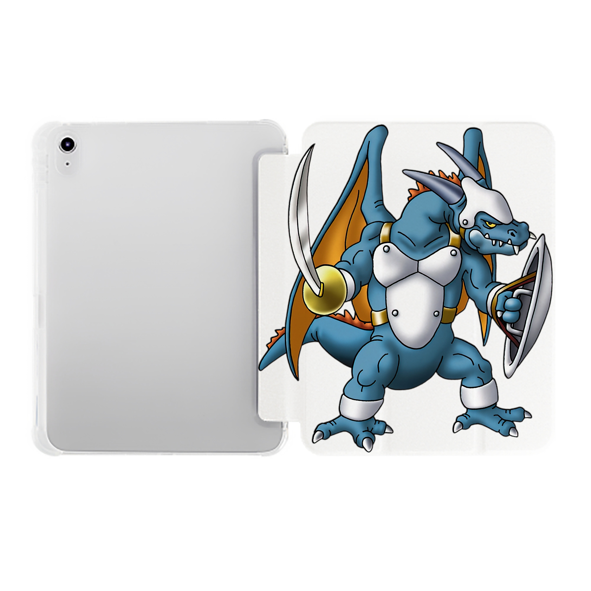 （画像用） ドラゴンクエスト Doragon Kuesuto Dragon Quest IPad ケース ペン収納付き 三つ折りスタンド PUレザー×シリコン 対応機種9.5/10.5/10.9インチ